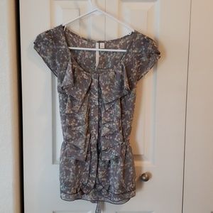 Lauren Conrad Sheer Floral Shirt